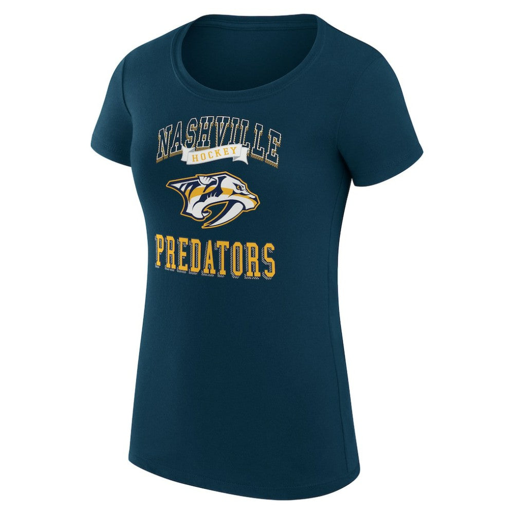 Nashville Predators G-III 4Her by Carl Banks Women's Super-Slim Fit Lightweight Team Logo Graphic T-Shirt - Navy - NHL