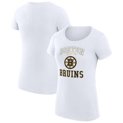Boston Bruins G-III 4Her by Carl Banks Women's Super-Slim Fit Lightweight Team Logo Graphic T-Shirt - White - NHL
