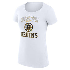 Boston Bruins G-III 4Her by Carl Banks Women's Super-Slim Fit Lightweight Team Logo Graphic T-Shirt - White - NHL