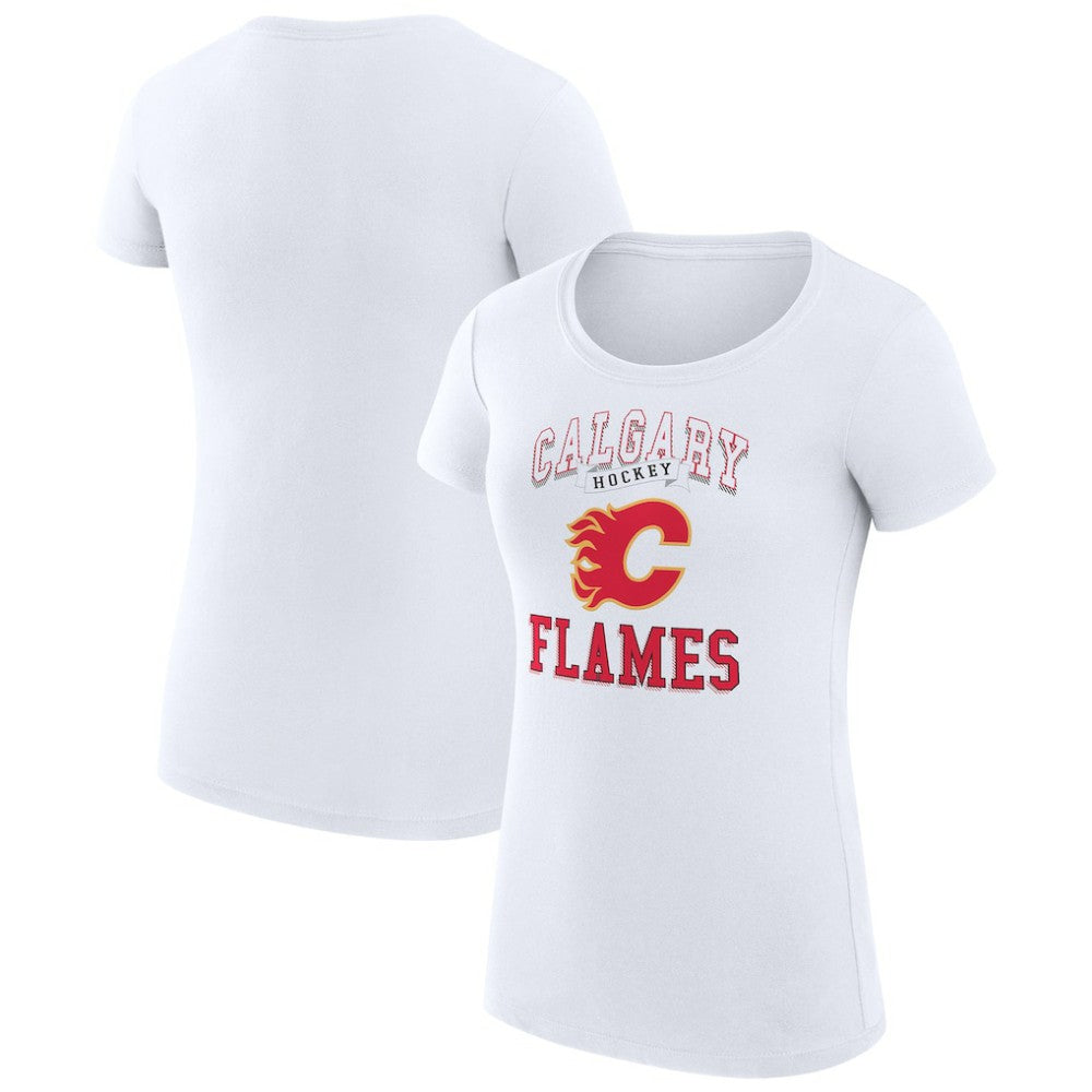Calgary Flames G-III 4Her by Carl Banks Women's Super-Slim Fit Lightweight Team Logo Graphic T-Shirt - White - NHL
