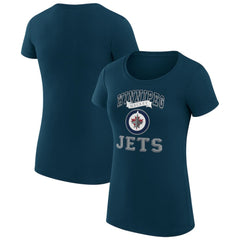 Winnipeg Jets G-III 4Her by Carl Banks Women's Super-Slim Fit Lightweight Team Logo Graphic T-Shirt - Navy - NHL