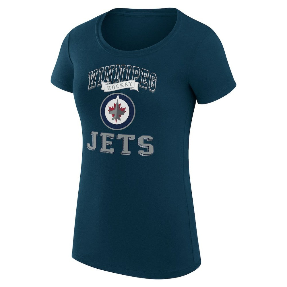 Winnipeg Jets G-III 4Her by Carl Banks Women's Super-Slim Fit Lightweight Team Logo Graphic T-Shirt - Navy - NHL