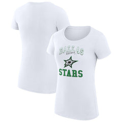 Dallas Stars G-III 4Her by Carl Banks Women's Super-Slim Fit Lightweight Team Logo Graphic T-Shirt - White - NHL