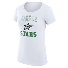 Dallas Stars G-III 4Her by Carl Banks Women's Super-Slim Fit Lightweight Team Logo Graphic T-Shirt - White - NHL