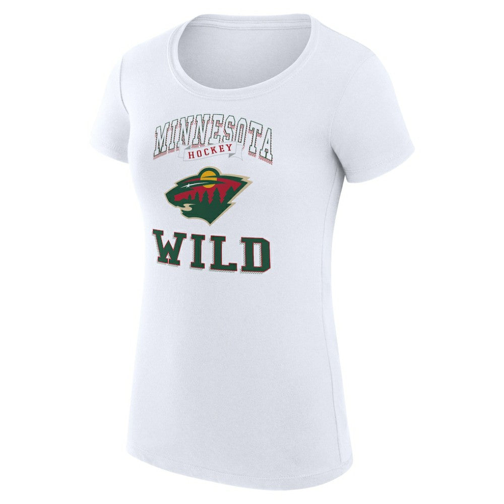 Minnesota Wild G-III 4Her by Carl Banks Women's Super-Slim Fit Lightweight Team Logo Graphic T-Shirt - White - NHL