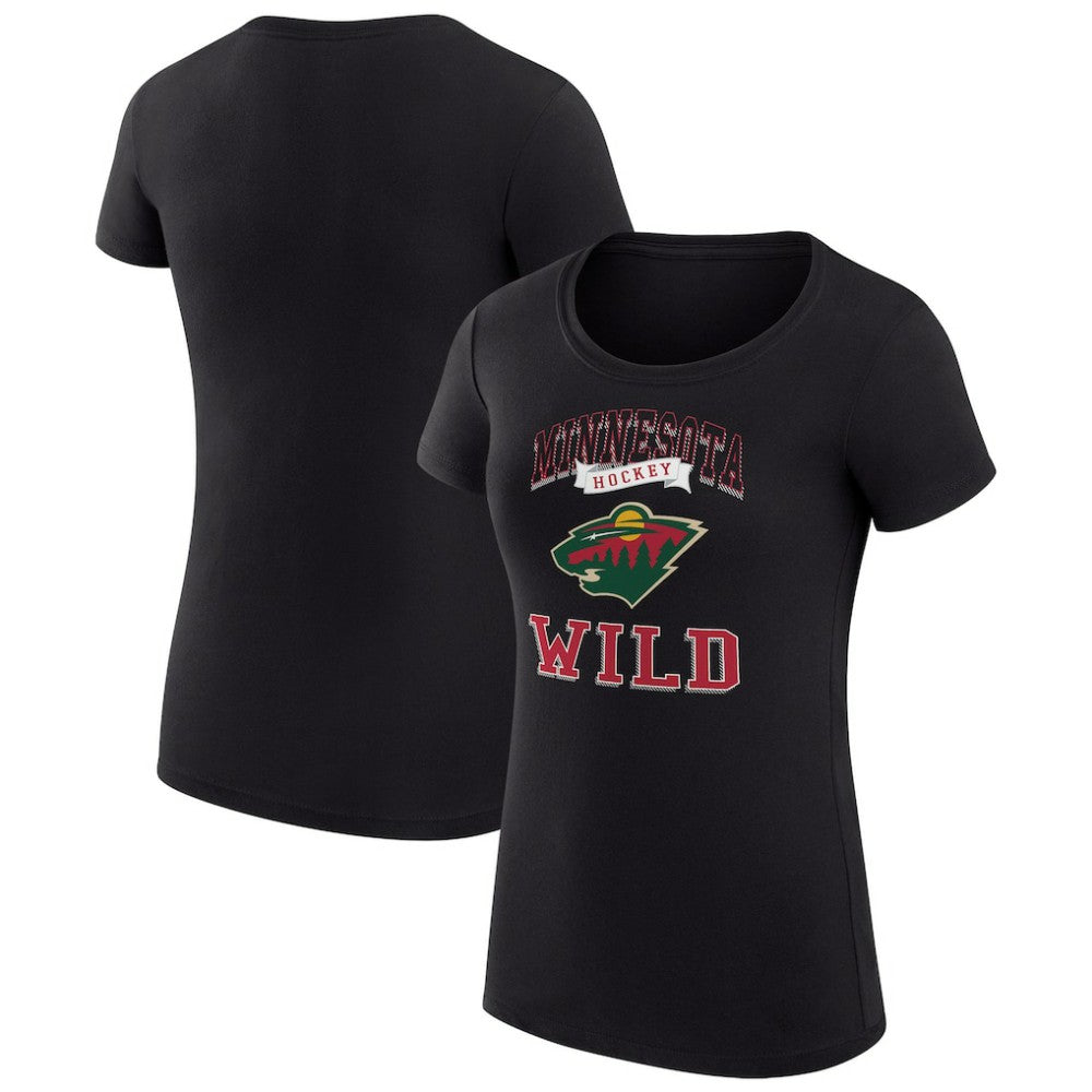 Minnesota Wild G-III 4Her by Carl Banks Women's Super-Slim Fit Lightweight Team Logo Graphic T-Shirt - Black - NHL
