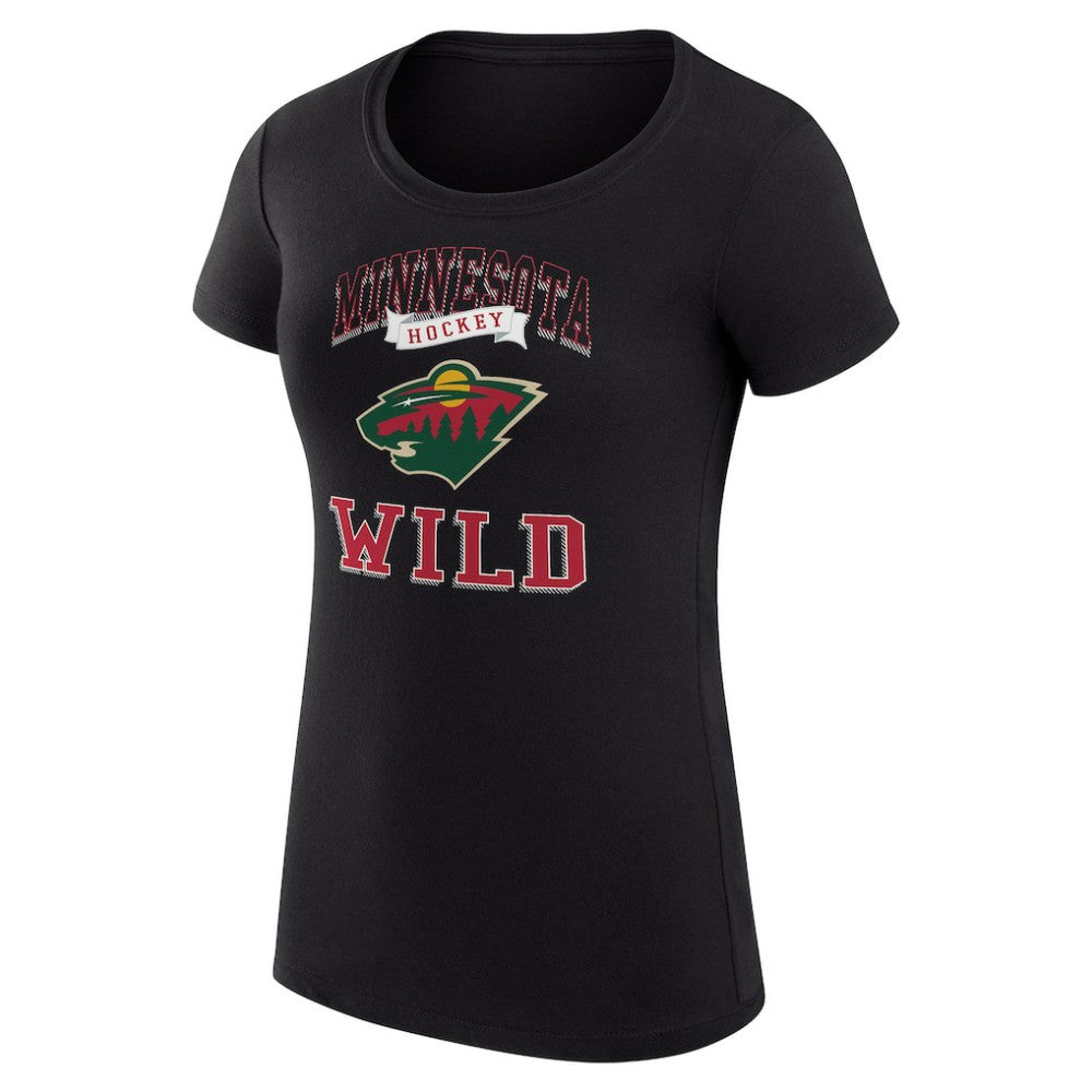 Minnesota Wild G-III 4Her by Carl Banks Women's Super-Slim Fit Lightweight Team Logo Graphic T-Shirt - Black - NHL