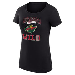 Minnesota Wild G-III 4Her by Carl Banks Women's Super-Slim Fit Lightweight Team Logo Graphic T-Shirt - Black - NHL