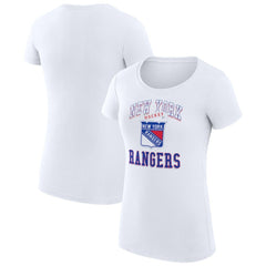 New York Rangers G-III 4Her by Carl Banks Women's Super-Slim Fit Lightweight Team Logo Graphic T-Shirt - White - NHL