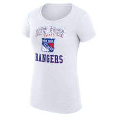New York Rangers G-III 4Her by Carl Banks Women's Super-Slim Fit Lightweight Team Logo Graphic T-Shirt - White - NHL