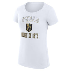 Vegas Golden Knights G-III 4Her by Carl Banks Women's Super-Slim Fit Lightweight Team Logo Graphic T-Shirt - White - NHL