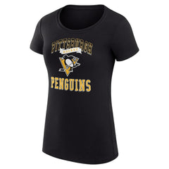 Pittsburgh Penguins G-III 4Her by Carl Banks Women's Super-Slim Fit Lightweight Team Logo Graphic T-Shirt - Black - NHL