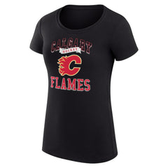 Calgary Flames G-III 4Her by Carl Banks Women's Super-Slim Fit Lightweight Team Logo Graphic T-Shirt - Black - NHL