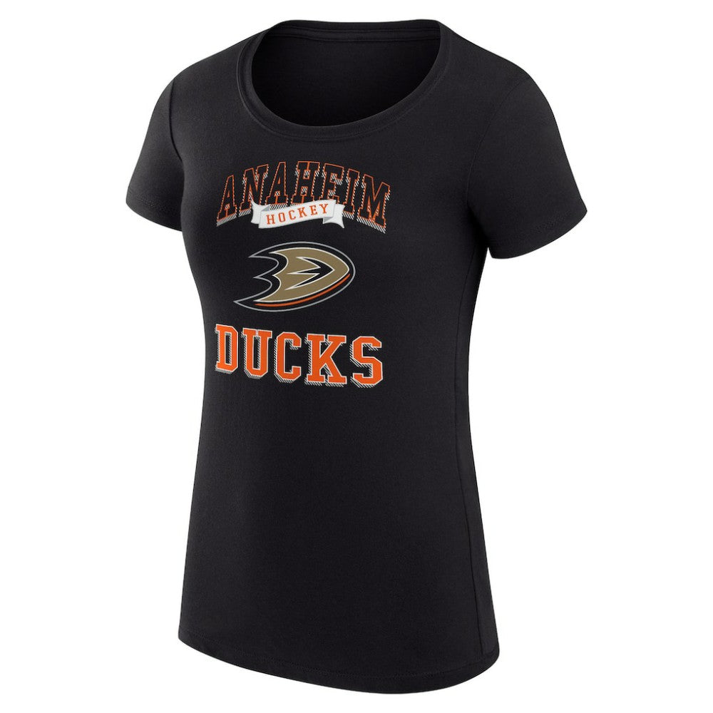 Anaheim Ducks G-III 4Her by Carl Banks Women's Super-Slim Fit Lightweight Team Logo Graphic T-Shirt - Black - NHL