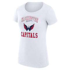 Washington Capitals G-III 4Her by Carl Banks Women's Super-Slim Fit Lightweight Team Logo Graphic T-Shirt - White - NHL