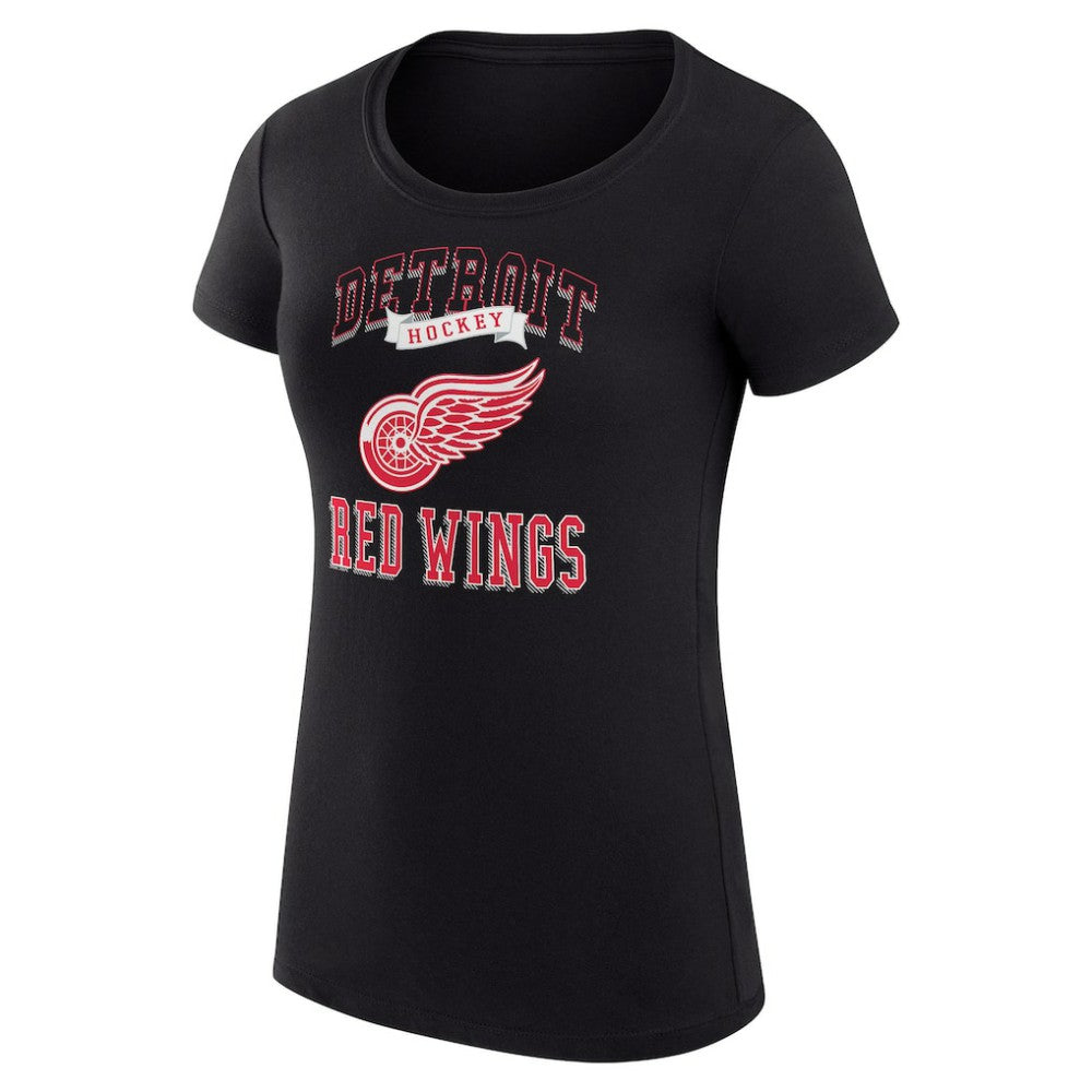 Detroit Red Wings G-III 4Her by Carl Banks Women's Super-Slim Fit Lightweight Team Logo Graphic T-Shirt - Black - NHL