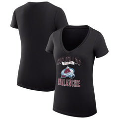 Colorado Avalanche G-III 4Her by Carl Banks Women's Super-Slim Fit Lightweight Team Logo Graphic V-Neck T-Shirt - Black - NHL