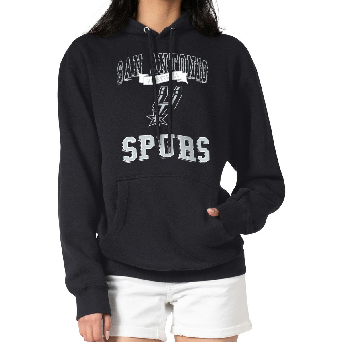 San Antonio Spurs G-III 4Her by Carl Banks Women's Graphic Fleece Pullover Hoodie Black - NBA