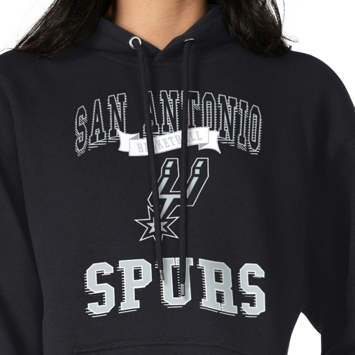 San Antonio Spurs G-III 4Her by Carl Banks Women's Graphic Fleece Pullover Hoodie Black - NBA
