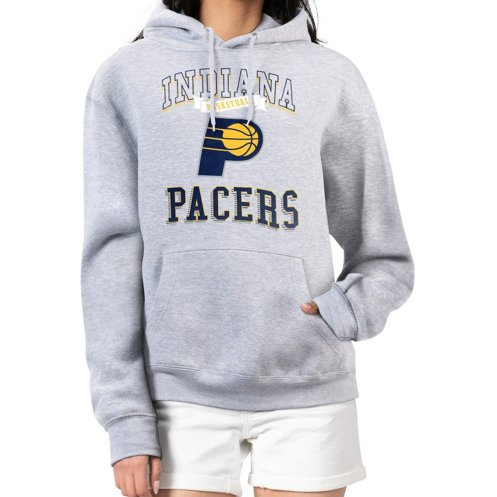 Indiana Pacers G-III 4Her by Carl Banks Women's Graphic Fleece Pullover Hoodie Heather Gray - NBA