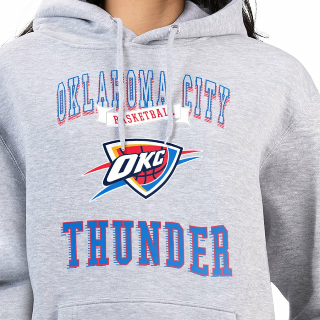 Oklahoma City Thunder G-III 4Her by Carl Banks Women's Graphic Fleece Pullover Hoodie Heather Gray - NBA