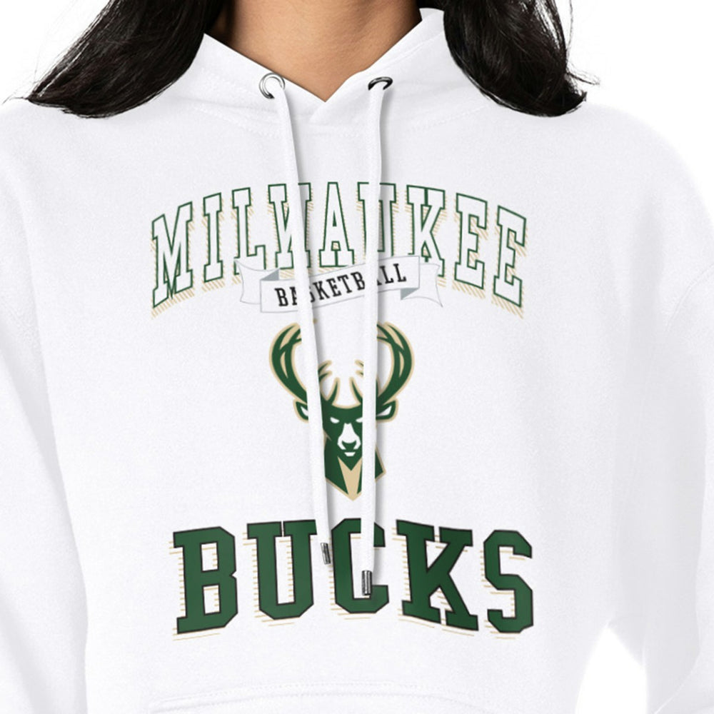 Milwaukee Bucks G-III 4Her by Carl Banks Women's Graphic Fleece Pullover Hoodie White - NBA