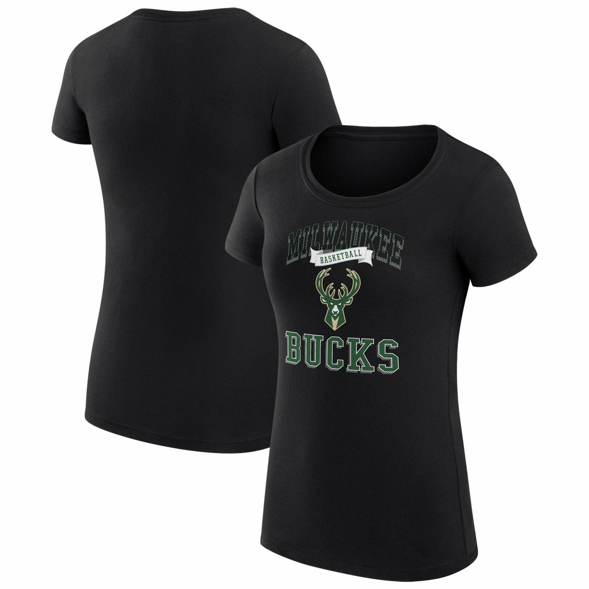 Milwaukee Bucks G-III 4Her by Carl Banks Women's Super-Slim Fit Lightweight Team Logo T-Shirt Black - NBA