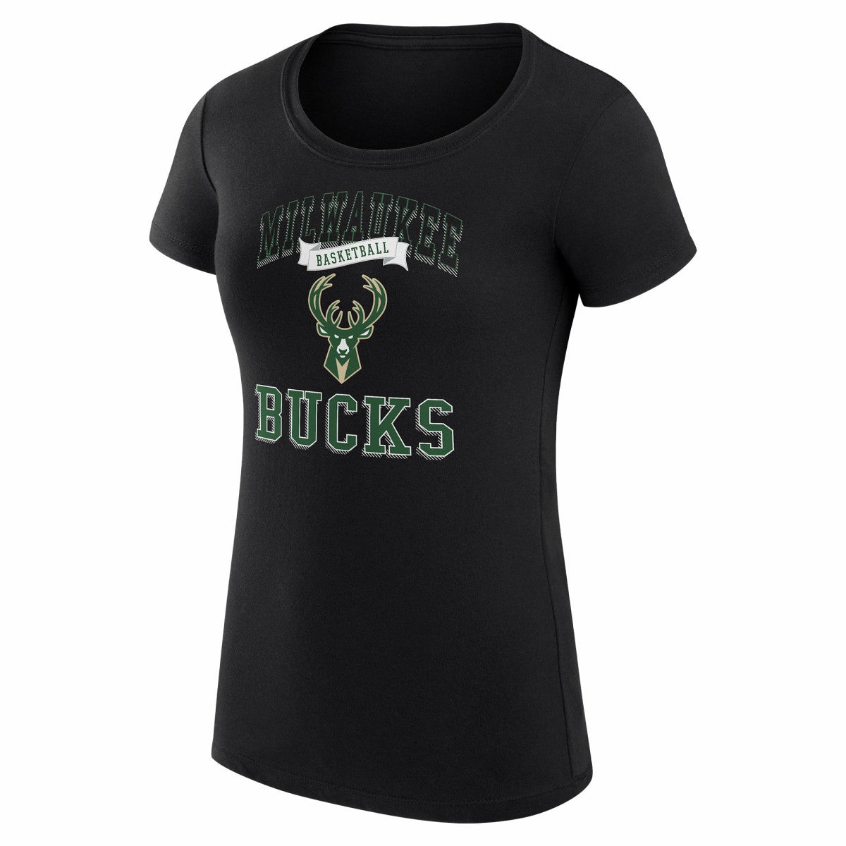 Milwaukee Bucks G-III 4Her by Carl Banks Women's Super-Slim Fit Lightweight Team Logo T-Shirt Black - NBA