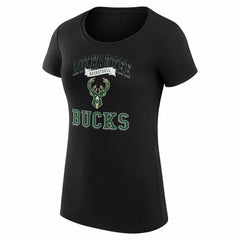 Milwaukee Bucks G-III 4Her by Carl Banks Women's Super-Slim Fit Lightweight Team Logo T-Shirt Black - NBA