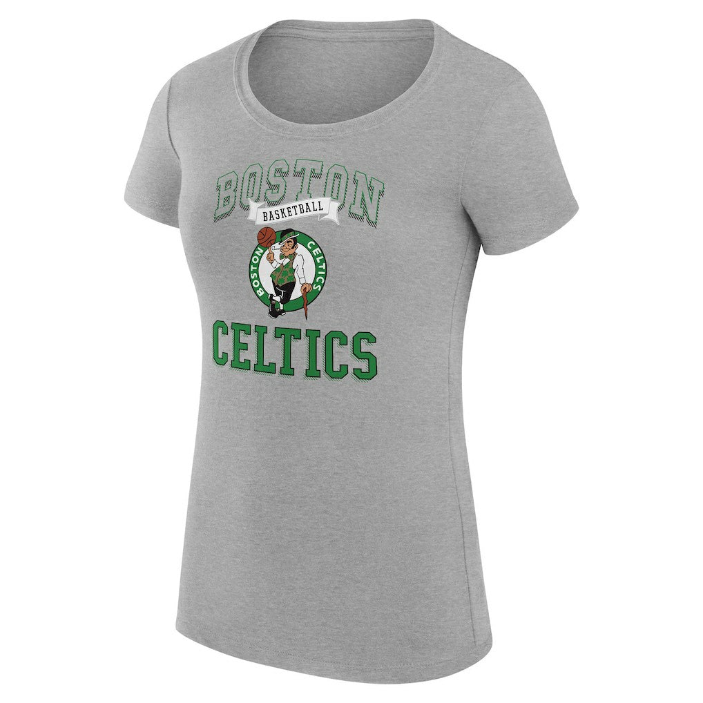 Boston Celtics G-III 4Her by Carl Banks Women's Super-Slim Fit Lightweight Team Logo T-Shirt Heather Gray - NBA