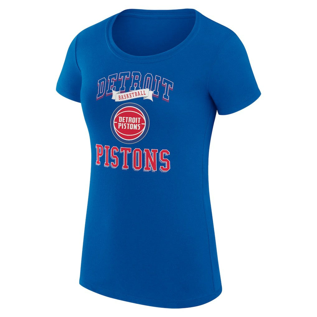 Detroit Pistons G-III 4Her by Carl Banks Women's Super-Slim Fit Lightweight Team Logo T-Shirt Blue - NBA
