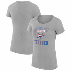 Oklahoma City Thunder G-III 4Her by Carl Banks Women's Super-Slim Fit Lightweight Team Logo T-Shirt Heather Gray - NBA