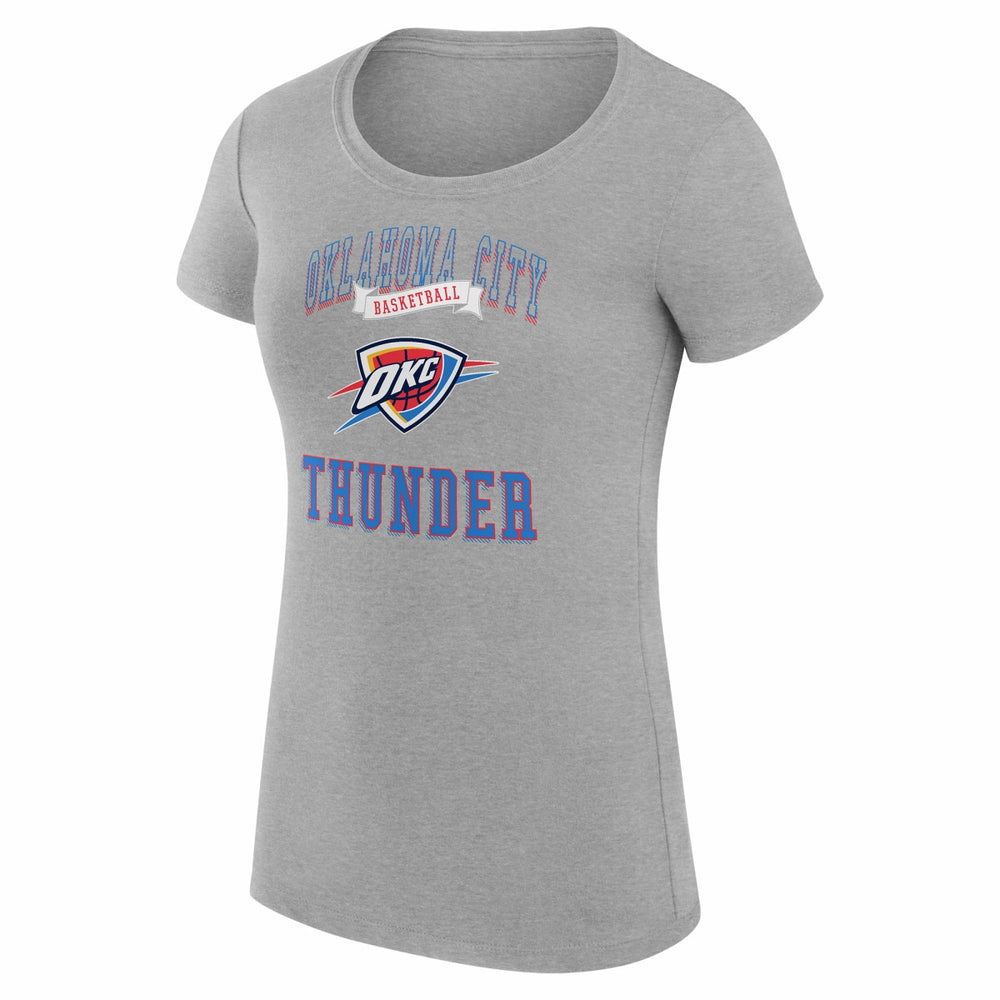 Oklahoma City Thunder G-III 4Her by Carl Banks Women's Super-Slim Fit Lightweight Team Logo T-Shirt Heather Gray - NBA