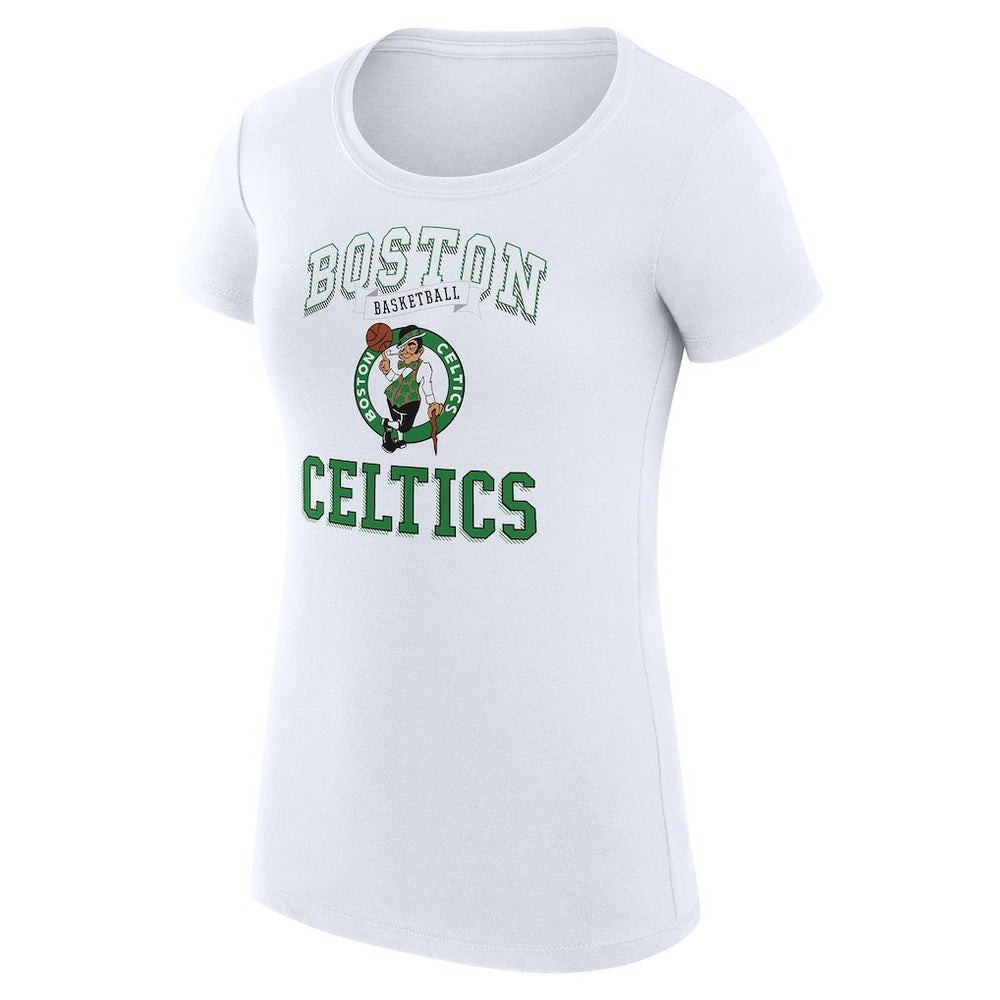 Boston Celtics G-III 4Her by Carl Banks Women's Super-Slim Fit Lightweight Team Logo T-Shirt White - NBA