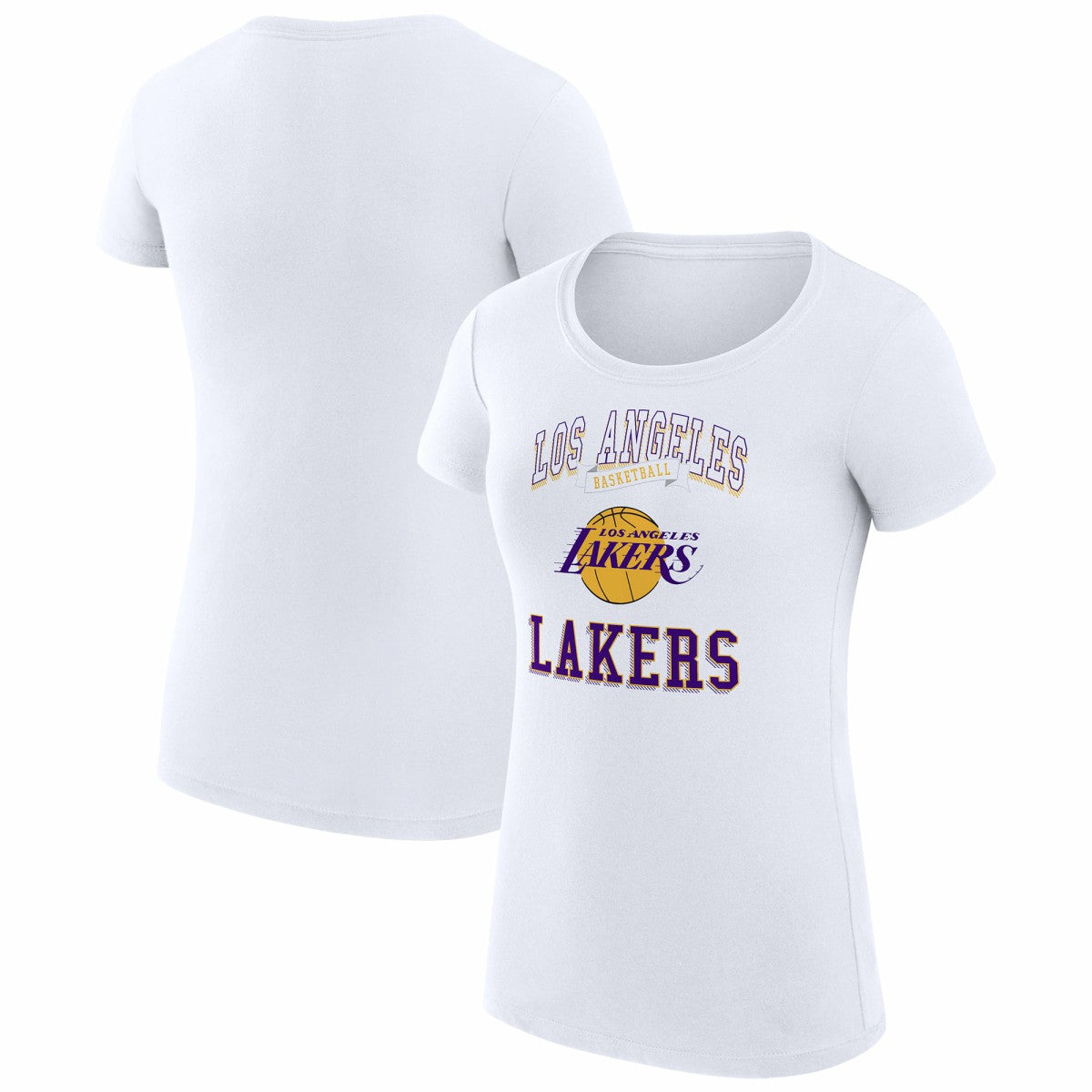 Los Angeles Lakers G-III 4Her by Carl Banks Women's Super-Slim Fit Lightweight Team Logo T-Shirt White - NBA