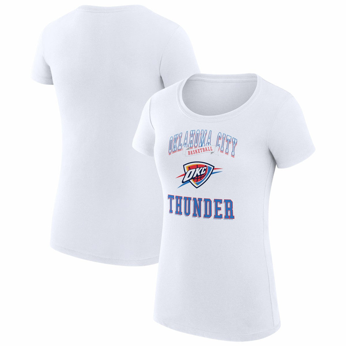 Oklahoma City Thunder G-III 4Her by Carl Banks Women's Super-Slim Fit Lightweight Team Logo T-Shirt White - NBA