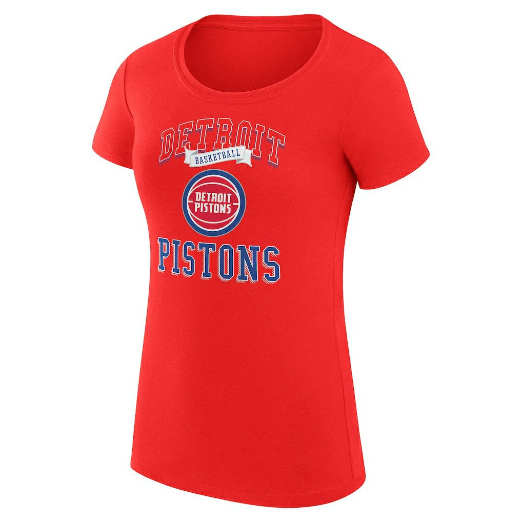 Detroit Pistons G-III 4Her by Carl Banks Women's Super-Slim Fit Lightweight Team Logo T-Shirt Red - NBA