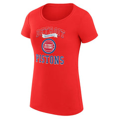 Detroit Pistons G-III 4Her by Carl Banks Women's Super-Slim Fit Lightweight Team Logo T-Shirt Red - NBA