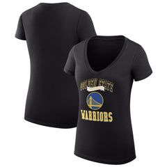 Golden State Warriors G-III 4Her by Carl Banks Women's Super-Slim Fit Lightweight Team Logo V-Neck T-Shirt Black - NBA