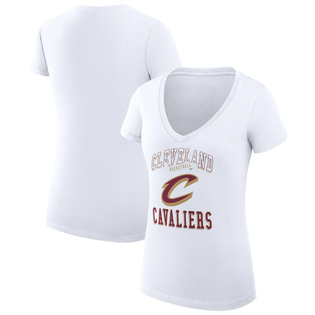 Cleveland Cavaliers G-III 4Her by Carl Banks Women's Super-Slim Fit Lightweight Team Logo V-Neck T-Shirt White - NBA