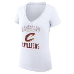 Cleveland Cavaliers G-III 4Her by Carl Banks Women's Super-Slim Fit Lightweight Team Logo V-Neck T-Shirt White - NBA