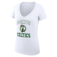 Boston Celtics G-III 4Her by Carl Banks Women's Super-Slim Fit Lightweight Team Logo V-Neck T-Shirt White - NBA