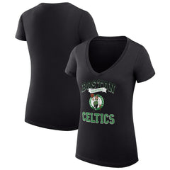 Boston Celtics G-III 4Her by Carl Banks Women's Super-Slim Fit Lightweight Team Logo V-Neck T-Shirt Black - NBA