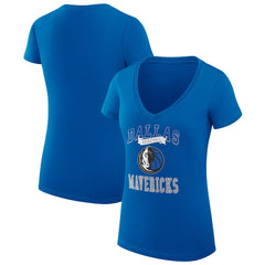 Dallas Mavericks G-III 4Her by Carl Banks Women's Super-Slim Fit Lightweight Team Logo V-Neck T-Shirt Blue - NBA