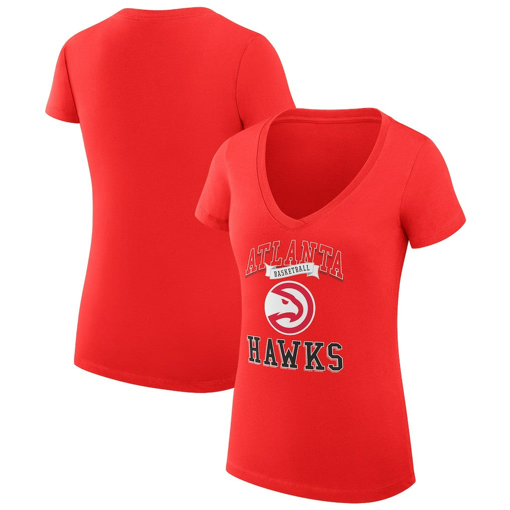 Atlanta Hawks G-III 4Her by Carl Banks Women's Super-Slim Fit Lightweight Team Logo V-Neck T-Shirt Red - NBA