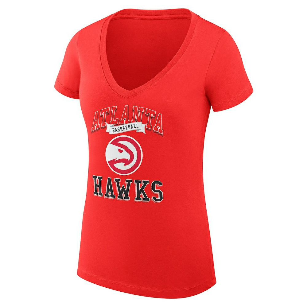 Atlanta Hawks G-III 4Her by Carl Banks Women's Super-Slim Fit Lightweight Team Logo V-Neck T-Shirt Red - NBA