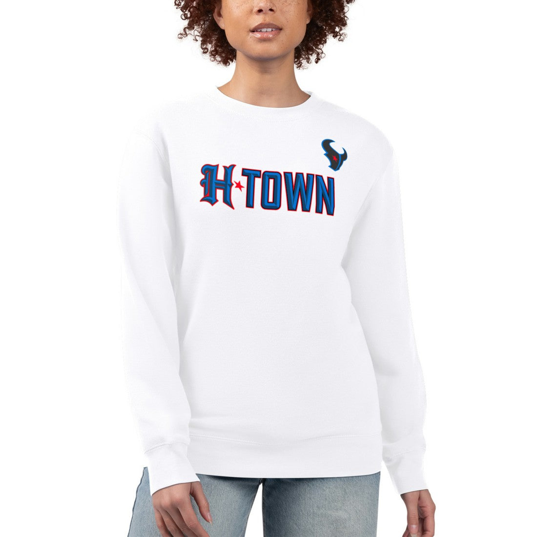 Houston Texans G-III 4Her by Carl Banks Women's H-Town Fleece Pullover Sweatshirt White | NFL