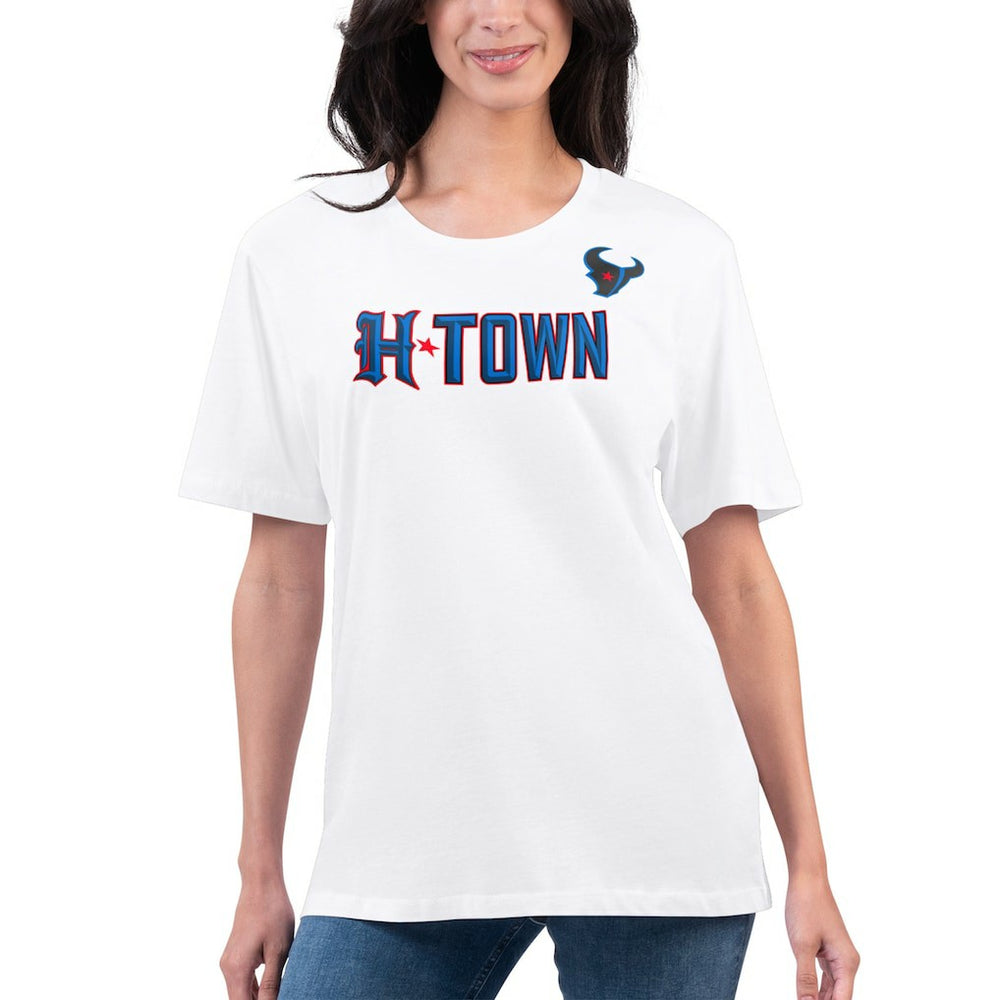 Houston Texans G-III 4Her by Carl Banks Women's Super-Slim Fit Lightweight H-Town T-Shirt White | NFL