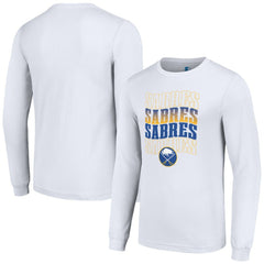 Buffalo Sabres Starter Four Team Name Logo Long Sleeve Graphic T-Shirt - White - NHL