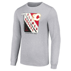Calgary Flames Starter Shield Long Sleeve Graphic T-Shirt - Heather Gray - NHL